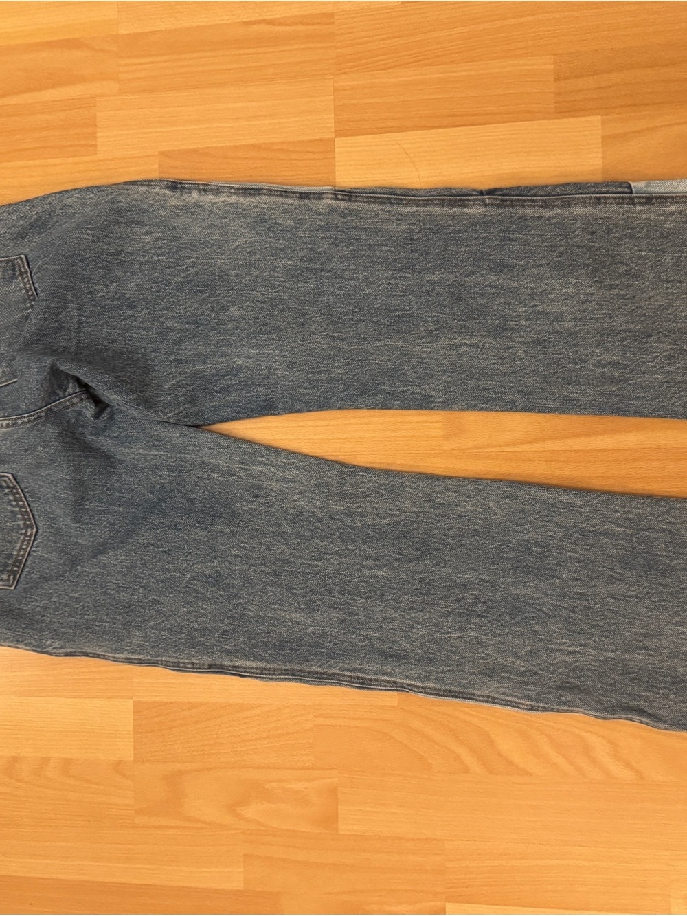 REVICE Two-Tone Patchwork Light and Medium Blue Straight Jeans - Picture 6 of 6